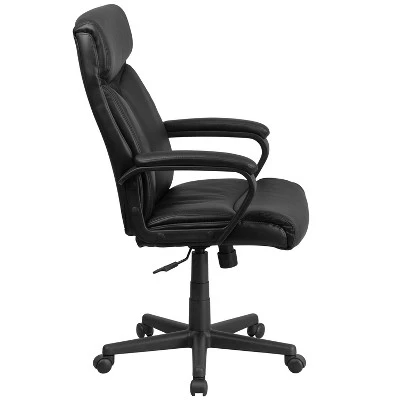 Flash Furniture Raya High Back Black LeatherSoft Executive Swivel Office Chair With Slight Mesh Accent And Arms 9 Flash Furniture Raya High Back Black LeatherSoft Executive Swivel Office Chair With Slight Mesh Accent And Arms - Image 7