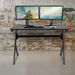 Flash Furniture Gaming Desk 45.25" X 29" Computer Table Gamer Workstation With Headphone Holder And 2 Cable Management Holes -Flash Furniture GUEST 70b25b91 a4fc 4097 96eb 665134d65587