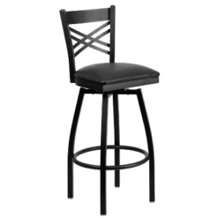 Flash Furniture Black ''X'' Back Swivel Metal Barstool -Flash Furniture GUEST 7108d1fd 45bc 4c89 994a 45db1f9a82c5