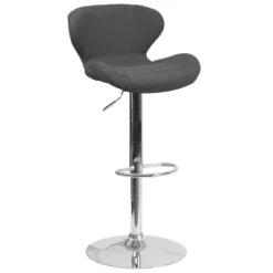 Flash Furniture Contemporary Adjustable Height Barstool With Curved Back And Chrome Base -Flash Furniture GUEST 7139a3e6 634f 4c9d b0d4 0f856d1b00ba