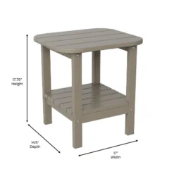 Flash Furniture Newport HDPE 2-Tier Adirondack Side Table - All-Weather - Indoor/Outdoor -Flash Furniture GUEST 72b18254 cff1 4ff6 80f1 f8b0fb121ca0