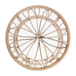 Flash Furniture Devon 3-Piece Indoor/Outdoor Bistro Set, Papasan Style Rattan Rope Chairs, Glass Top Side Table & Cushions -Flash Furniture GUEST 73c7309c a5b7 46d8 9acb 1cfcf9d6afba