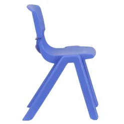 Flash Furniture 4 Pack Blue Plastic Stackable School Chair With 13.25'' Seat Height -Flash Furniture GUEST 740dabc8 f412 4a79 9d20 6ec217fd903d
