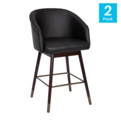 Flash Furniture Margo Commercial Grade Mid-Back Modern Barstool With Beechwood Legs And Curved Back - Set Of 2 -Flash Furniture GUEST 7441e761 df12 4adc a354 ae38cff17c62