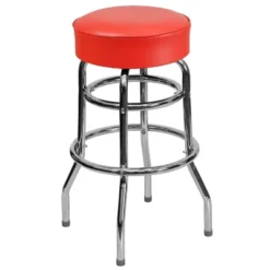 Flash Furniture Double Ring Chrome Barstool -Flash Furniture GUEST 745aaad4 d355 4599 aa87 6b1ff76ca23c