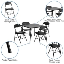 Flash Furniture 5 Piece Folding Card Table And Chair Set -Flash Furniture GUEST 74a053a9 059b 4b60 ac17 7e834d64b65f