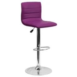 Flash Furniture Modern Vinyl Adjustable Height Barstool With Horizontal Stitch Back -Flash Furniture GUEST 7549a2a8 ea54 4a66 9a3e 6302e7ee0b56