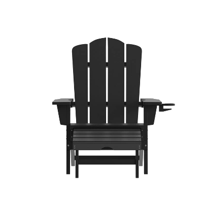 Flash Furniture Halifax HDPE Adirondack Chair With Cup Holder And Pull Out Ottoman, All-Weather HDPE Indoor/Outdoor Lounge Chair 12 Flash Furniture Halifax HDPE Adirondack Chair With Cup Holder And Pull Out Ottoman, All-Weather HDPE Indoor/Outdoor Lounge Chair - Image 10