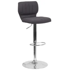 Flash Furniture Contemporary Vinyl Adjustable Height Barstool With Vertical Stitch Back And Chrome Base -Flash Furniture GUEST 7647ee75 4ab7 45d6 b9bc 6fc39baff883