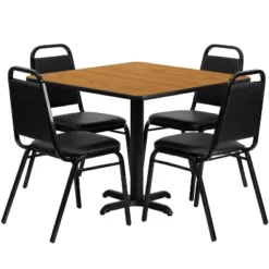 Flash Furniture 36'' Square Laminate Table Set With X-Base And 4 Trapezoidal Back Banquet Chairs 9 Flash Furniture 36'' Square Laminate Table Set With X-Base And 4 Trapezoidal Back Banquet Chairs -Flash Furniture GUEST 768ff15d a949 45e6 bee7 035b10be4154