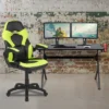 Flash Furniture Gaming Desk And Racing Chair Set With Cup Holder, Headphone Hook & 2 Wire Management Holes -Flash Furniture GUEST 769d9636 91dc 401d a485 622f447c0c62