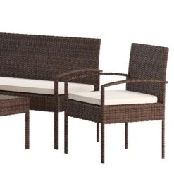 Flash Furniture Aransas Series 4 Piece Patio Set With Steel Frame And Cushions -Flash Furniture GUEST 7747d2ab e4ac 4286 ac41 aa532c4ea4a2