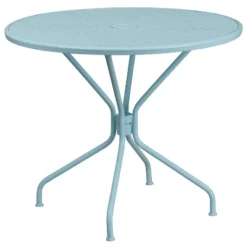Flash Furniture Oia Commercial Grade 35.25" Round Indoor-Outdoor Steel Patio Table With Umbrella Hole -Flash Furniture GUEST 78024bfa 371e 48f4 88db 83a3e4bc0988