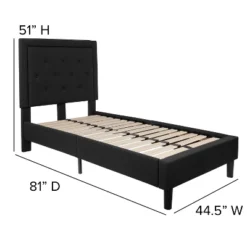 Flash Furniture Roxbury Twin Size Tufted Upholstered Platform Bed In Black Fabric -Flash Furniture GUEST 782e4c9e 035a 44c4 8f3f 91bb78a58e58