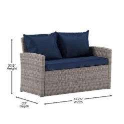 Flash Furniture Aransas Series 4 Piece Patio Set With Back Pillows And Seat Cushions -Flash Furniture GUEST 78719d1e a67e 48f1 a0b8 bc8e6d0d8aa1