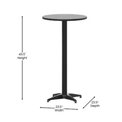 Flash Furniture 23.25" Round Aluminum Indoor-Outdoor Bar Height Table With Flip-Up Table -Flash Furniture GUEST 78c2ca01 73df 4fc2 b1b3 13c7198e894f