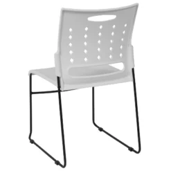 Flash Furniture HERCULES Series 881 Lb. Capacity White Sled Base Stack Chair With Air-Vent Back -Flash Furniture GUEST 78d4e6a2 2cb1 4da1 a735 f52a80e9c572