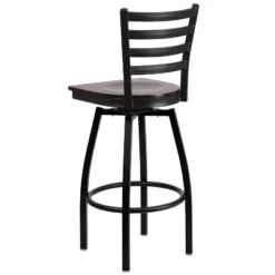 Flash Furniture Black Ladder Back Swivel Metal Barstool -Flash Furniture GUEST 7998c6db 132a 439a 93ee ceedb9f50513
