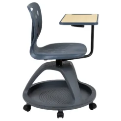 Flash Furniture Dark Gray Mobile Desk Chair With 360 Degree Tablet Rotation And Under Seat Storage Cubby -Flash Furniture GUEST 7a941fc3 83b4 44e5 bb17 710214ce6427
