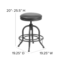 Flash Furniture 24'' Counter Height Stool With Swivel Lift Black LeatherSoft Seat -Flash Furniture GUEST 7ad84234 3063 4468 9b85 a258767e598c