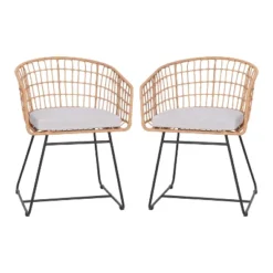 Flash Furniture Devon Set Of 2 Indoor/Outdoor Patio Boho Club Chairs, Rope With PE Wicker Rattan, Cushions And Sled Base 25 Flash Furniture Devon Set Of 2 Indoor/Outdoor Patio Boho Club Chairs, Rope With PE Wicker Rattan, Cushions And Sled Base -Flash Furniture GUEST 7afe4cc9 dba5 4cc9 bdd7 2924ff0e4a92