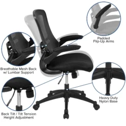 Flash Furniture 48"W X 24"D Electric Height Adjustable Standing Desk With Mesh Swivel Ergonomic Task Office Chair -Flash Furniture GUEST 7b4d4da4 b838 465d 8186 556748b2e5d8