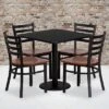Flash Furniture 30'' Square Black Laminate Table Set With 4 Ladder Back Metal Chairs - Cherry Wood Seat -Flash Furniture GUEST 7baf334d ccba 403f 935f 30cced124735