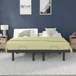 Flash Furniture Selene Adjustable Upholstered Bed Base With Wireless Remote, Three Leg Heights, & Independent Head/Foot Incline -Flash Furniture GUEST 7c3f0c99 6154 4538 88ce 6ffa21b78b0d