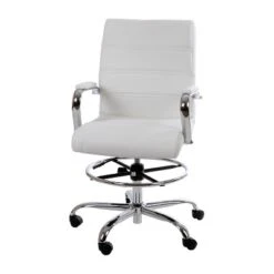 Flash Furniture Mid-Back LeatherSoft Drafting Chair With Adjustable Foot Ring And Chrome Base -Flash Furniture GUEST 7ccab544 af09 49c3 82c2 e64ac86c7c8f