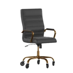 Flash Furniture Whitney High Back Executive Swivel Office Chair With Black Frame, Arms, And Transparent Roller Wheels -Flash Furniture GUEST 7cfdb746 02bd 411c 8f99 a0673f3319a3