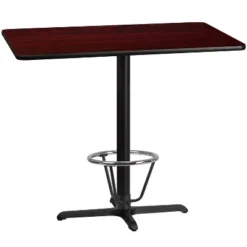 Flash Furniture 30'' X 48'' Rectangular Laminate Table Top With 23.5'' X 29.5'' Bar Height Table Base And Foot Ring -Flash Furniture GUEST 7d53c157 1668 49f2 b736 943ec2a58f91