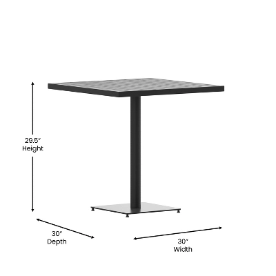 Flash Furniture Outdoor Patio Bistro Dining Table With Faux Teak Poly Slats 6 Flash Furniture Outdoor Patio Bistro Dining Table With Faux Teak Poly Slats - Image 4