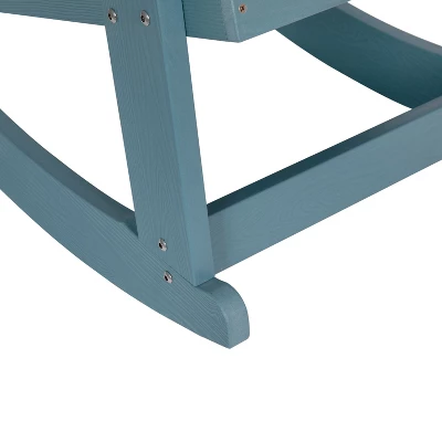 Flash Furniture Savannah All-Weather Poly Resin Wood Adirondack Rocking Chair With Rust Resistant Stainless Steel Hardware - Set Of 2 7 Flash Furniture Savannah All-Weather Poly Resin Wood Adirondack Rocking Chair With Rust Resistant Stainless Steel Hardware - Set Of 2 - Image 5