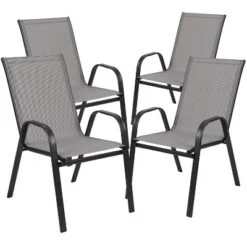 Flash Furniture 5 Piece Outdoor Patio Dining Set - Tempered Glass Patio Table, 4 Flex Comfort Stack Chairs 21 Flash Furniture 5 Piece Outdoor Patio Dining Set - Tempered Glass Patio Table, 4 Flex Comfort Stack Chairs -Flash Furniture GUEST 7fcd6882 9d5a 4725 bcfd eec0c14b4ae2