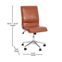 Flash Furniture Madigan Mid-Back Armless Swivel Task Office Chair With Upholstery And Adjustable Metal Base -Flash Furniture GUEST 80623ca6 61b0 4432 9ed2 b8b152f67baa
