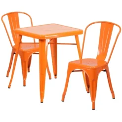 Flash Furniture Commercial Grade 23.75" Square Metal Indoor-Outdoor Table Set With 2 Stack Chairs 29 Flash Furniture Commercial Grade 23.75" Square Metal Indoor-Outdoor Table Set With 2 Stack Chairs -Flash Furniture GUEST 80a9652b 1ac8 41f7 944f d0735b830ef9