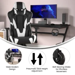 Flash Furniture X20 Gaming Chair Racing Office Computer PC Adjustable Chair With Reclining Back And Transparent Roller Wheels -Flash Furniture GUEST 80d70410 1038 4875 8b57 c7313016a445