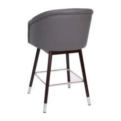 Flash Furniture Margo Commercial Grade Mid-Back Modern Barstool With Beechwood Legs And Curved Back - Set Of 2 -Flash Furniture GUEST 80f4908e 694a 4894 ad6a 5bb7f46cf67d