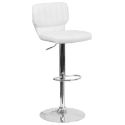 Flash Furniture Contemporary Vinyl Adjustable Height Barstool With Vertical Stitch Back And Chrome Base -Flash Furniture GUEST 81b51d90 c8f5 4a01 81dd db5f05cd0673