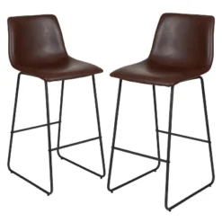 Flash Furniture 30 Inch Commercial Grade LeatherSoft Bar Height Barstools, Set Of 2 -Flash Furniture GUEST 81e54c58 3a7e 4c37 aa2f d2105321356f