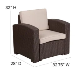Flash Furniture Chocolate Brown Faux Rattan Chair With All-Weather Beige Cushion 13 Flash Furniture Chocolate Brown Faux Rattan Chair With All-Weather Beige Cushion -Flash Furniture GUEST 821c5ae8 9421 435e ac6f 00ab19f2501e