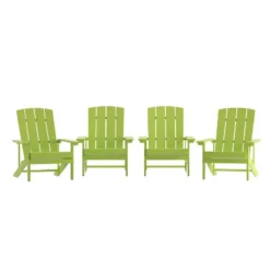 Flash Furniture Set Of 4 Charlestown All-Weather Poly Resin Wood Adirondack Chairs -Flash Furniture GUEST 82567ccf fca4 43ae 92c6 55d7afdedd67