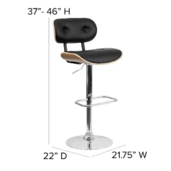 Flash Furniture Bentwood Adjustable Height Barstool With Button Tufted Vinyl Upholstery -Flash Furniture GUEST 82618ebd c2ee 40c3 82db ce4f983392cb