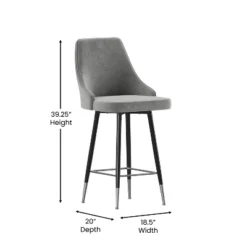 Flash Furniture Commercial Gray LeatherSoft Counter Height Stools With Chrome Accents - 2 Pack -Flash Furniture GUEST 83ebf9c9 18fc 45b8 b07f 9cca6497a484