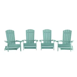 Flash Furniture Set Of 4 Charlestown All-Weather Poly Resin Folding Adirondack Chair -Flash Furniture GUEST 84082dac 3654 4669 b3f7 76387316cbc9