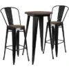 Flash Furniture 24" Round Metal Bar Table Set With Wood Top And 2 Stools -Flash Furniture GUEST 847442b9 5e59 4b8a 933b 3923bcdfdc61