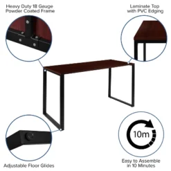 Flash Furniture Modern Commercial Grade Desk Industrial Style Computer Desk Sturdy Home Office Desk - 55" Length -Flash Furniture GUEST 84b9369b ebdb 4412 a389 4f6e54783593