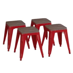Flash Furniture 18" Backless Table Height Stool With Wooden Seat, Stackable Metal Indoor Dining Stool, Commercial Grade - Set Of 4 25 Flash Furniture 18" Backless Table Height Stool With Wooden Seat, Stackable Metal Indoor Dining Stool, Commercial Grade - Set Of 4 -Flash Furniture GUEST 85c20401 07fd 4ee3 a2f4 2ff149b025fb