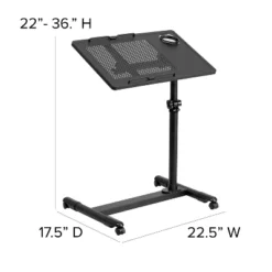 Black Adjustable Height Steel Mobile Computer Desk - Flash Furniture -Flash Furniture GUEST 85d83b7b 14ff 4e67 b134 92b10b935b73