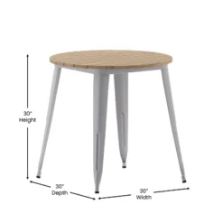 Flash Furniture Declan Commercial Grade Indoor/Outdoor Dining Table, 30" Round All Weather Poly Resin Top With Steel Base -Flash Furniture GUEST 85f214cd bdb3 4dc3 bea5 be1be7c65db3
